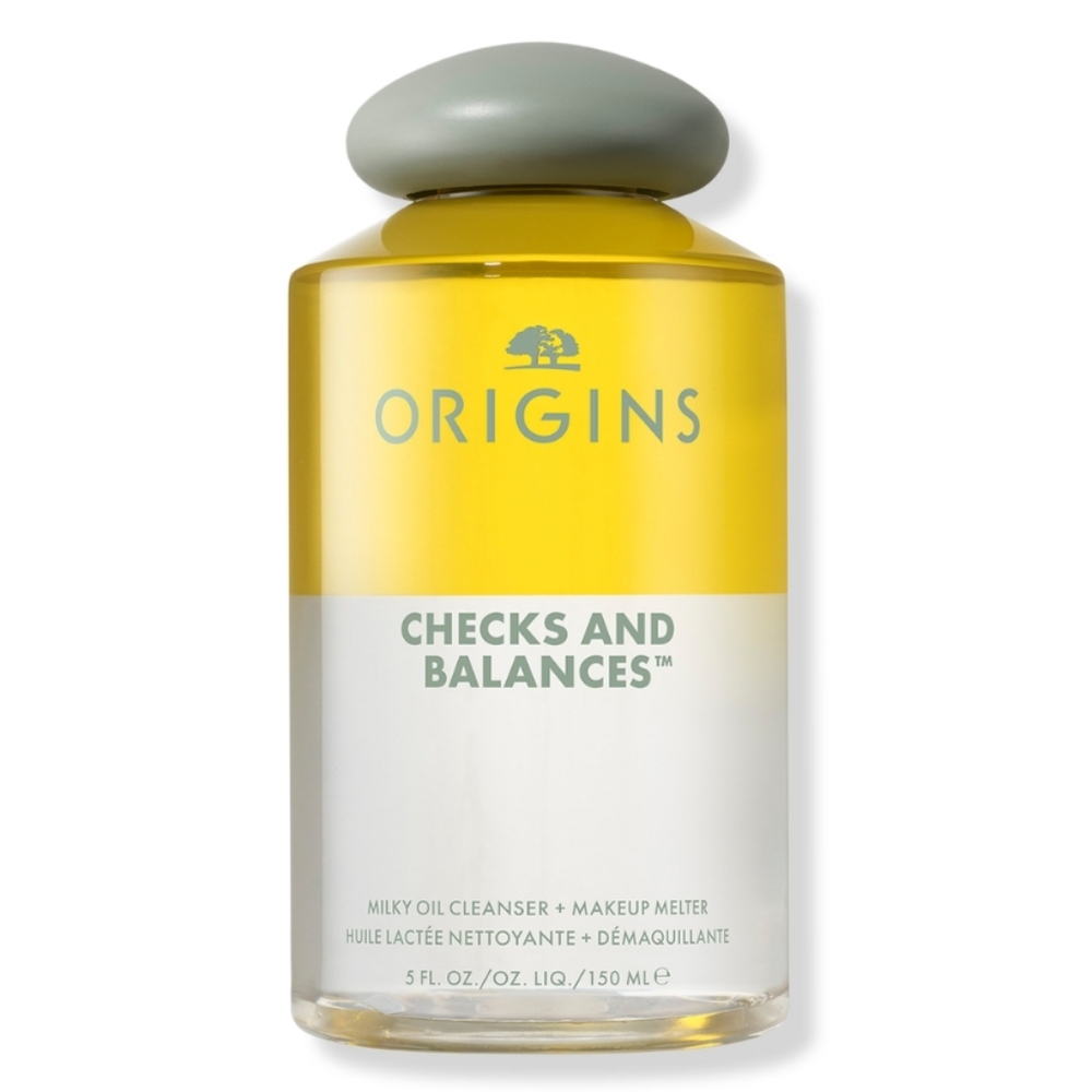 ORIGINS CHECKS AND BALANCES MILKY OIL CLEANSER + MAKEUP MELTER.